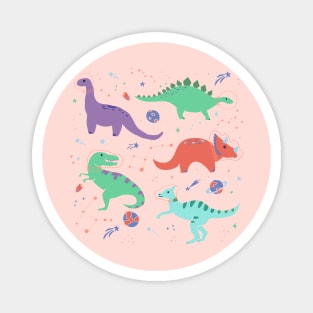 Space Dinosaurs with Coral Constellations Magnet